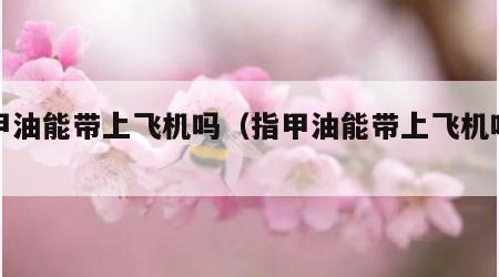 指甲油能带上飞机吗（指甲油能带上飞机吗国内）