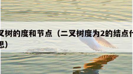 二叉树的度和节点（二叉树度为2的结点什么意思）