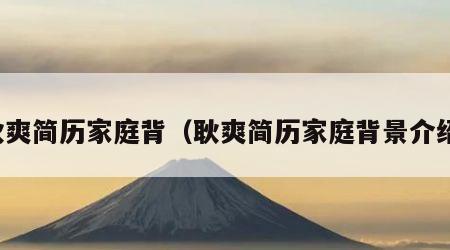 耿爽简历家庭背（耿爽简历家庭背景介绍）