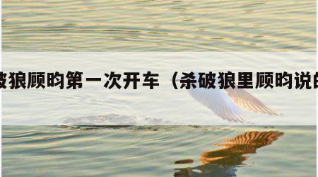杀破狼顾昀第一次开车（杀破狼里顾昀说的情话）