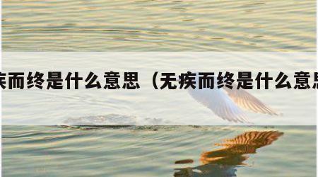 无疾而终是什么意思（无疾而终是什么意思解释）