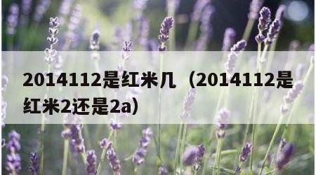 2014112是红米几（2014112是红米2还是2a）