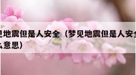 梦见地震但是人安全（梦见地震但是人安全是什么意思）