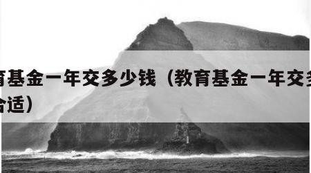 教育基金一年交多少钱（教育基金一年交多少钱合适）