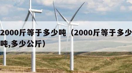 2000斤等于多少吨（2000斤等于多少吨,多少公斤）