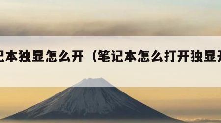 笔记本独显怎么开（笔记本怎么打开独显开关）