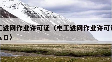 电工进网作业许可证（电工进网作业许可证查询入口）