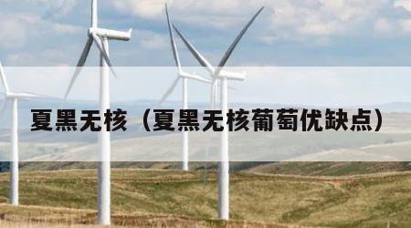 夏黑无核（夏黑无核葡萄优缺点）