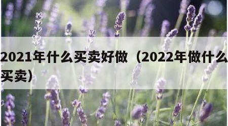2021年什么买卖好做（2022年做什么买卖）
