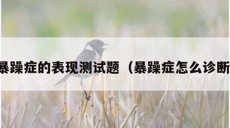 暴躁症的表现测试题（暴躁症怎么诊断）