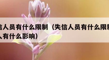 失信人员有什么限制（失信人员有什么限制对亲人有什么影响）