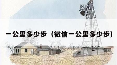 一公里多少步（微信一公里多少步）
