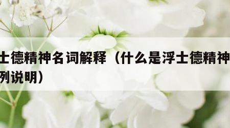 浮士德精神名词解释（什么是浮士德精神,试举例说明）