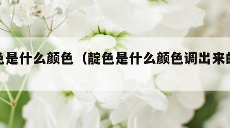 靛色是什么颜色（靛色是什么颜色调出来的颜色）