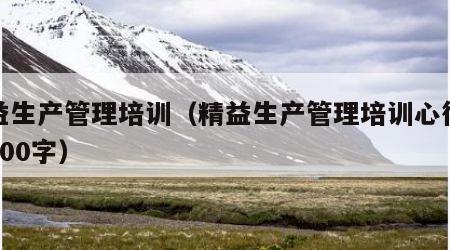 精益生产管理培训（精益生产管理培训心得体会200字）