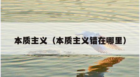 本质主义（本质主义错在哪里）