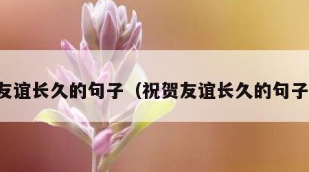友谊长久的句子（祝贺友谊长久的句子）