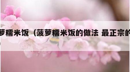 菠萝糯米饭（菠萝糯米饭的做法 最正宗的做法）