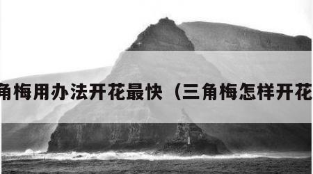 三角梅用办法开花最快（三角梅怎样开花快）