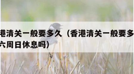 香港清关一般要多久（香港清关一般要多久,周六周日休息吗）