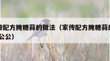 家传配方腌糖蒜的做法（家传配方腌糖蒜的做法 公公）