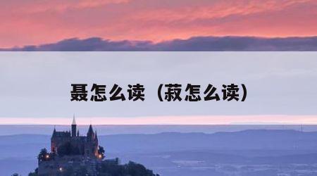 聂怎么读（菽怎么读）