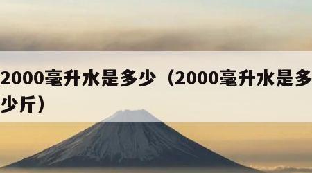 2000毫升水是多少（2000毫升水是多少斤）