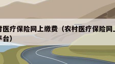 农村医疗保险网上缴费（农村医疗保险网上缴费平台）