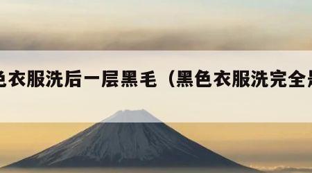 黑色衣服洗后一层黑毛（黑色衣服洗完全是黑毛）