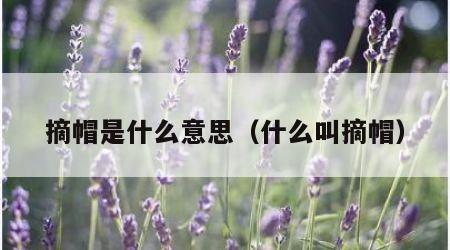 摘帽是什么意思（什么叫摘帽）