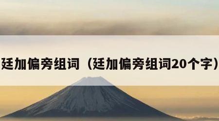 廷加偏旁组词（廷加偏旁组词20个字）