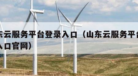 山东云服务平台登录入口（山东云服务平台登录入口官网）