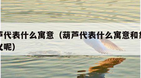 葫芦代表什么寓意（葫芦代表什么寓意和象征意义呢）