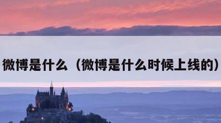 微博是什么（微博是什么时候上线的）