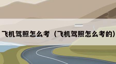 飞机驾照怎么考（飞机驾照怎么考的）