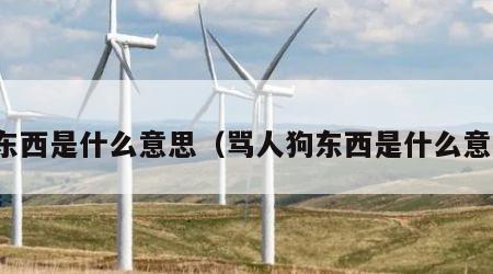 狗东西是什么意思（骂人狗东西是什么意思）