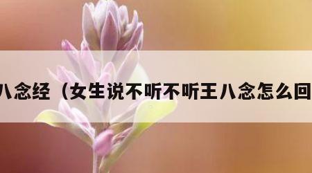 王八念经（女生说不听不听王八念怎么回复）