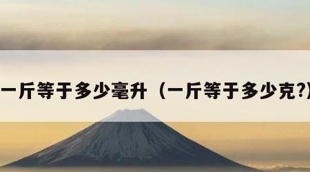 一斤等于多少毫升（一斤等于多少克?）