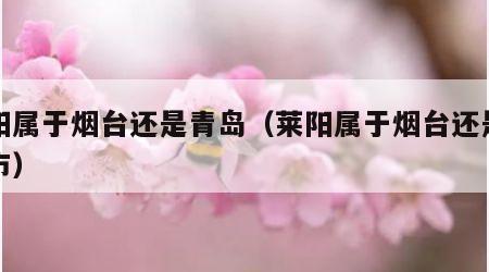 莱阳属于烟台还是青岛（莱阳属于烟台还是青岛市）