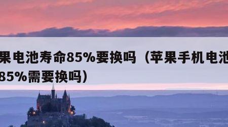 苹果电池寿命85%要换吗（苹果手机电池寿命85%需要换吗）