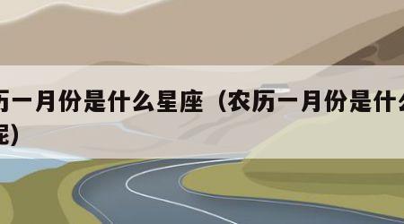 农历一月份是什么星座（农历一月份是什么星座呢）