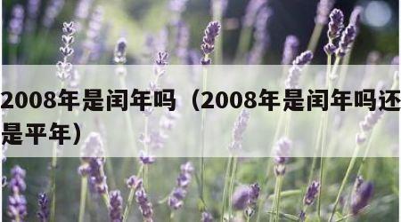 2008年是闰年吗（2008年是闰年吗还是平年）