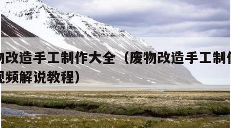 废物改造手工制作大全（废物改造手工制作大全视频解说教程）