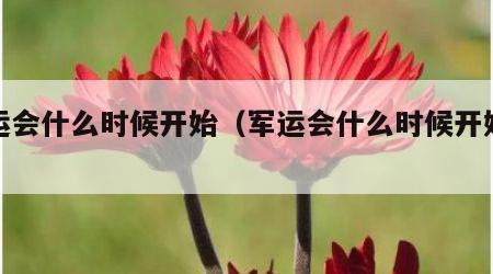 军运会什么时候开始（军运会什么时候开始举行）