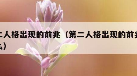 第二人格出现的前兆（第二人格出现的前兆是什么）