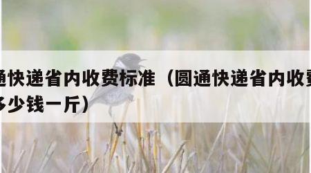 圆通快递省内收费标准（圆通快递省内收费标准多少钱一斤）
