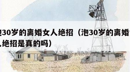 泡30岁的离婚女人绝招（泡30岁的离婚女人绝招是真的吗）