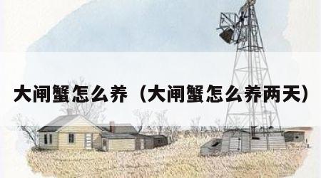 大闸蟹怎么养（大闸蟹怎么养两天）