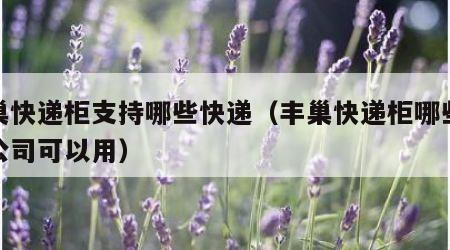 丰巢快递柜支持哪些快递（丰巢快递柜哪些快递公司可以用）