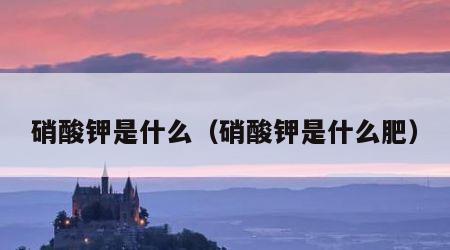 硝酸钾是什么（硝酸钾是什么肥）